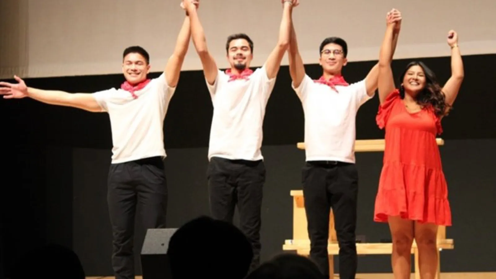 Students taking a bow