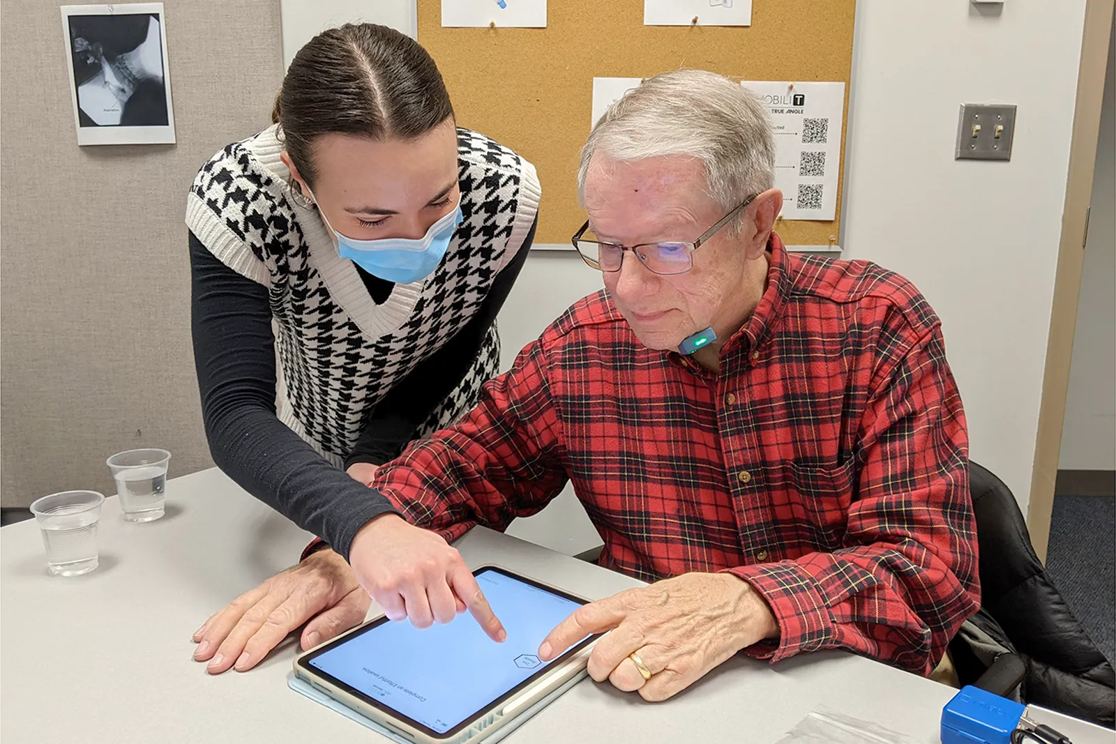 Student and client work with swallowing technology
